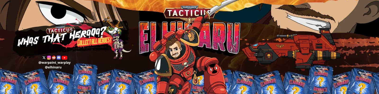 Who's That Hero?? and Tacticus Elhinaru logos